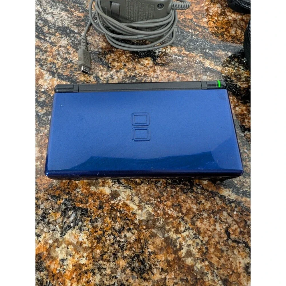 Nintendo Game Boy Advance TESTED NO BATTERY DOOR, DS Lite Cobalt Blue (Crack)